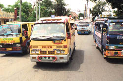 Many jeepneys in the Philippines